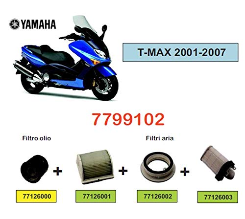 One by Camamoto Kit filtros de aire/aceite de corte compatibles con yamaha T-Max 500 / 530cc (t-max 500 año 2001-2007