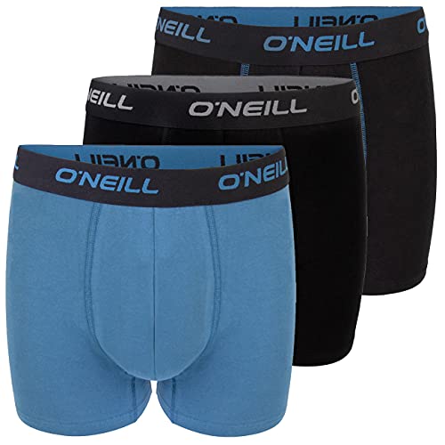 O'Neill Calzoncillos tipo bóxer para hombre, unisex, 95% algodón, sin abertura, 3 unidades, color negro, rojo y azul, Black Blue (7001p)., M