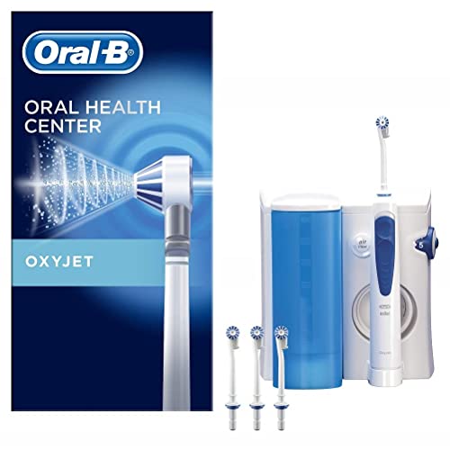 Oral-B Oxyjet Irrigador Bucal con Tecnología Microburbujas + 4 Cabezales de Recambio, Limpieza Completa