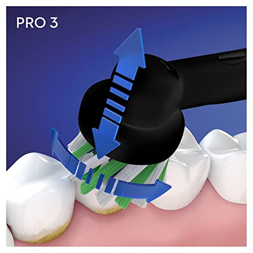 Oral-B PRO 3 Cepillos de Dientes Eléctricos (Pack de 2) con Mangos Recargables, Tecnología Braun y 2 Cabezales de Recambio y Control de Presión, 3900, - Rosa/Negro