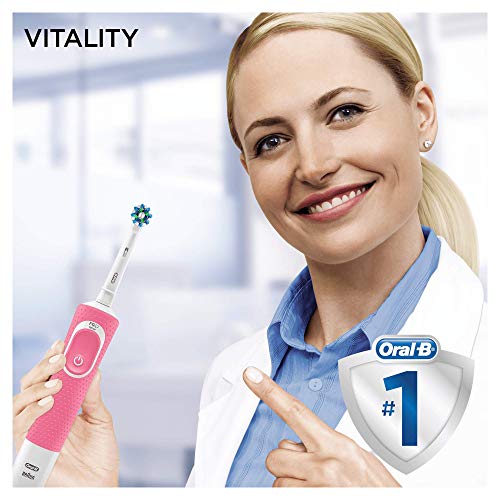 Oral-B Vitality 100 Cepillo de Dientes Eléctrico con Mango Recargable, Tecnología Braun y 1 Cabezal de Recambio - Rosa