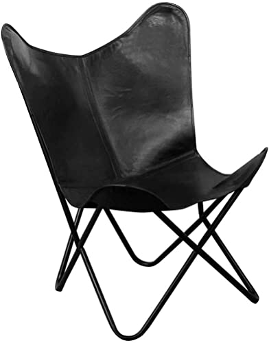 Orbit Art Gallery Sillas de cuero de la sala de estar-silla de mariposa de cuero de café silla de mariposa-hecho a mano con marco de hierro plegable