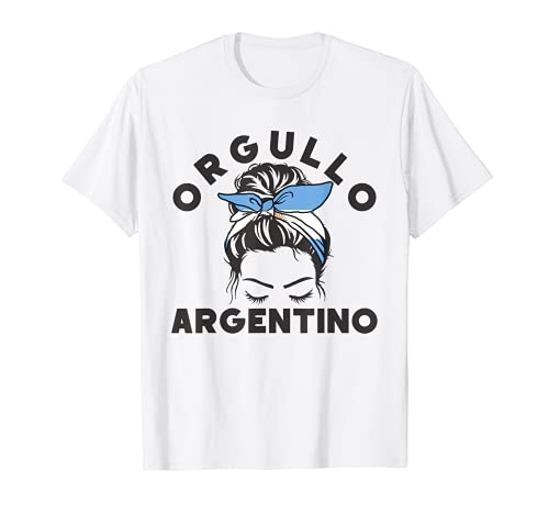 Orgullo Argentino Cinta Bandera Argentina Moño Desordenado Camiseta