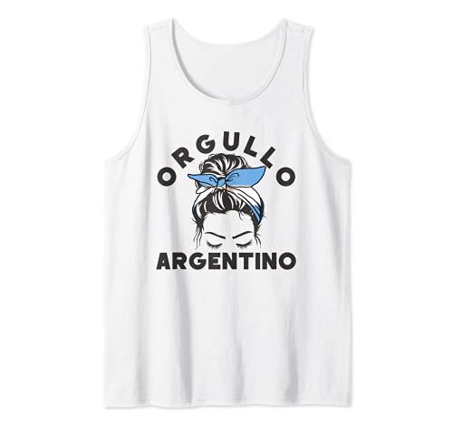 Orgullo Argentino Cinta Bandera Argentina Moño Desordenado Camiseta sin Mangas