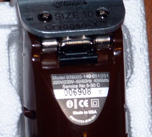 OSTER Golden A5 Clipper Profesional 220v Sola Velocidad Cryogen-X Cuchilla borgoña un tamaño