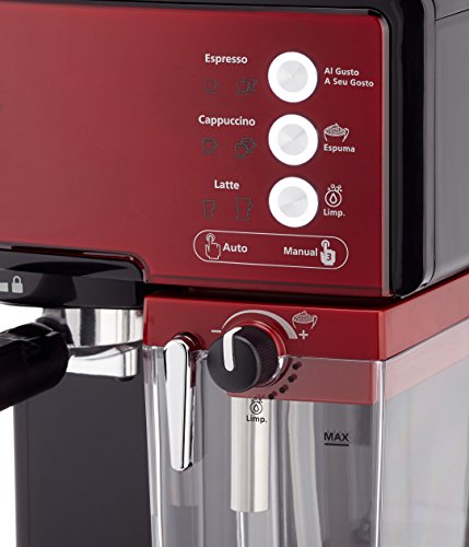 Oster Prima Cafetera automática para Cappuccino, Latte y Espresso con Tratamiento, 1.5 l Agua, 300 ml depósito para Leche, 1238 W, 1 Cups, Acero inoxidable