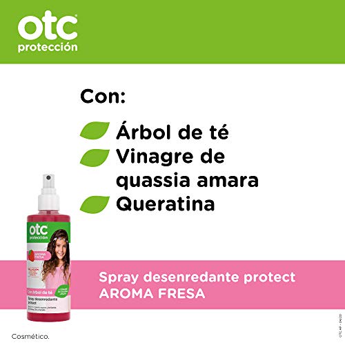 OTC Antipiojos Protección - Spray Desenredante Protect con Aroma a Fresa con Triple Acción, Protege, Desenreda e Hidrata - 250 ml