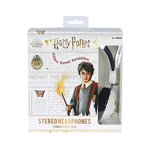 OTL Technologies Harry Potter Hogwarts Crest Tween Dome Auriculares, con Cable, para niños (Producto con Licencia Oficial) Black