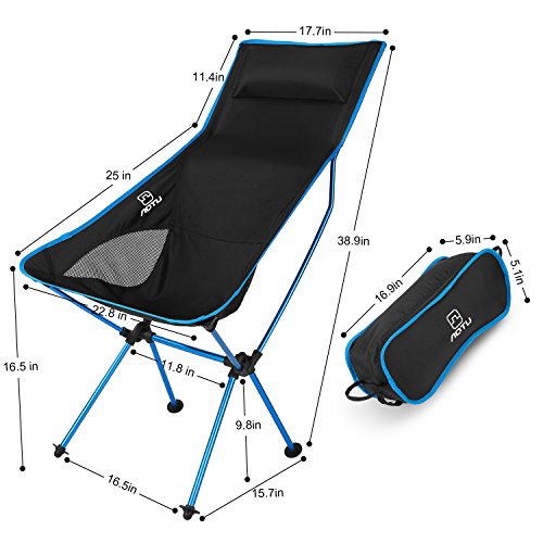 OUTAD Silla Plegable de Fácil Transporte para Camping/Playa/Pesca/Jardín (Azul Claro)