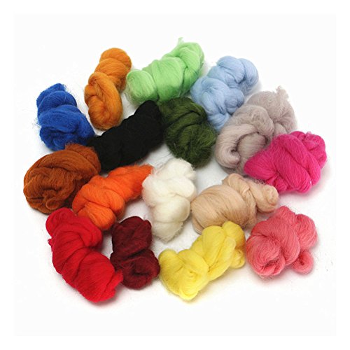 Ovillos de lana de fieltro para aguja de fieltro, 36 colores, para fieltrado con aguja y para tejer a mano, de ROSENICE