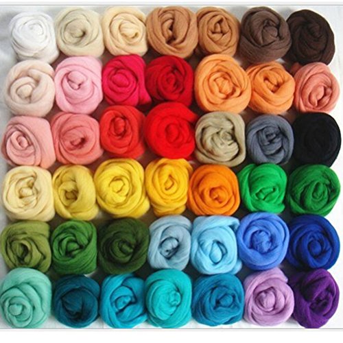 Ovillos de lana de fieltro para aguja de fieltro, 36 colores, para fieltrado con aguja y para tejer a mano, de ROSENICE