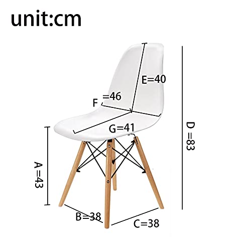 Pack 4/6 sillas de Comedor Silla diseño nórdico Retro Estilo (Blanco 4)