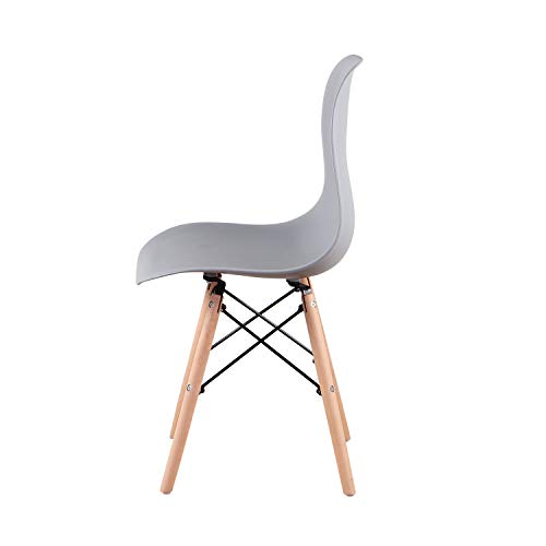 Pack 6 sillas de Comedor Silla diseño nórdico Retro Estilo (Gris-6)