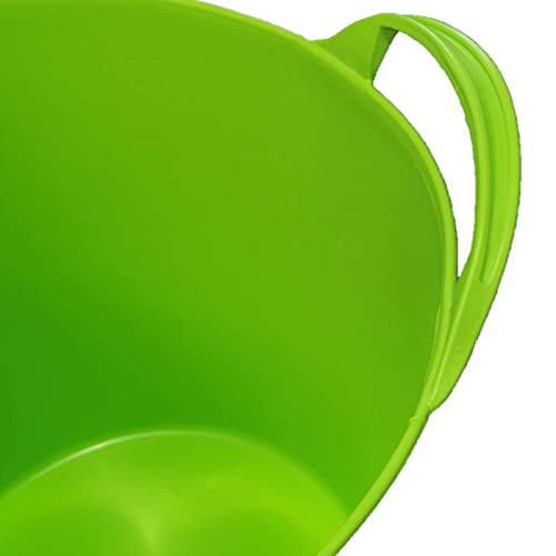 Pack de 2 capazos de plástico Flexible, de Color Verde, de 36 x 30,3 cm con Capacidad de 26 litros, con Asas, Ideal para Trabajo de Vendimia, Agricultura…Cubo de plástico (2uds/ 26 litros Verde)