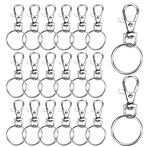 Pack de 20 llaveros con mosquetón de 22 mm, cierres de mosquetón, pequeños, mosquetones para llaves, joyas y manualidades.