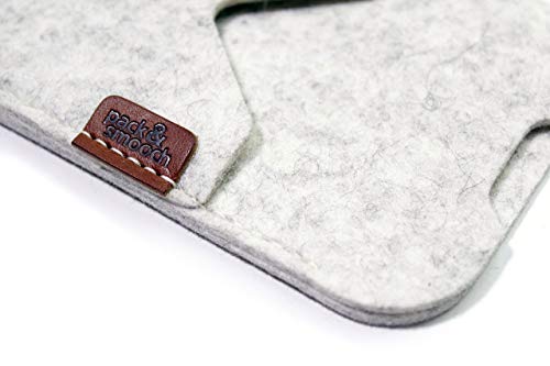 Pack & Smooch Funda para iPhone 13 Mini / 12 Mini Shetland 100% fieltro de lana merino, hecha a mano en Alemania, color blanco