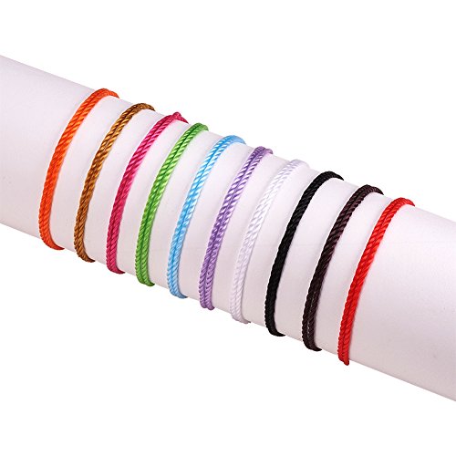 PandaHall 10 Rollos Nylon Cordón de Hilo de Reborde 10 Colores 1 mm Cordón de macramé Sedoso Cordón Trenzado para Pulsera Collar Fabricación de Joyas Cadena