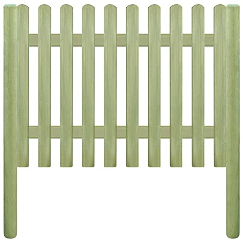 Panel de valla de piquete, valla de borde valla de jardín valla de patio valla de piquete madera de pino impregnada 5,1 m 170 cm 6 / 9cm