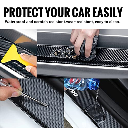 Pangtyus 4PCS Car Door Sill Guard Scuff Plate Decal Carbon Fiber Stickers, for Lexus CT200h F Sport ES LS IS GS LC RC GC RX UX NX LX GX