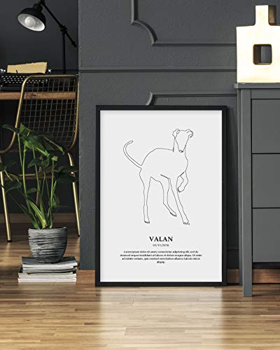 Panorama Póster Perro Galgo Personalizado 70x100cm - Impreso en Papel 250gr - Póster Mascotas - Láminas para Enmarcar - Regalo Personalizado Original - Cuadro Personalizado