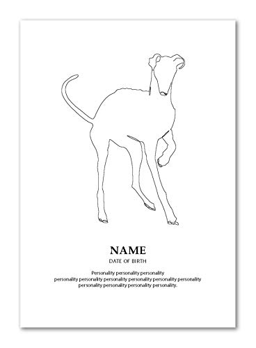 Panorama Póster Perro Galgo Personalizado 70x100cm - Impreso en Papel 250gr - Póster Mascotas - Láminas para Enmarcar - Regalo Personalizado Original - Cuadro Personalizado