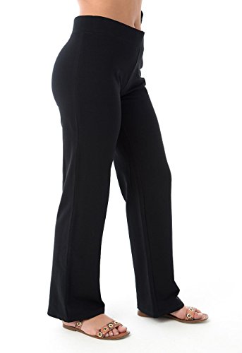 Pantalones de chándal para mujer - Corte recto - Ideales para hacer ejercicio - Algodón - Negro - EU 50 mediana