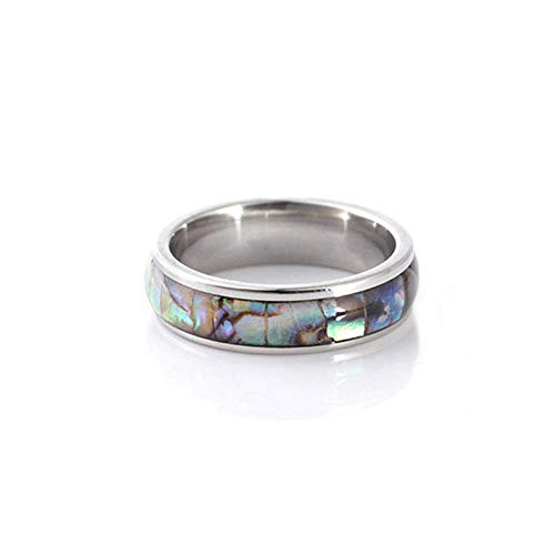 Par de anillos modernos de acero inoxidable para mujeres y hombres.