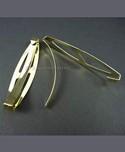 Par de pasadores ovalados con clip en el extremo, diapositivas para el pelo con diseño recortado en color negro y dorado