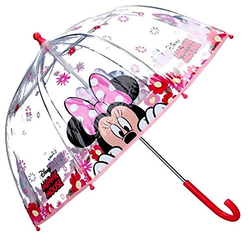 Paraguas Cúpula Transparente Manual Paraguas Niña Infantil Paraguas Minnie Mouse 60cm