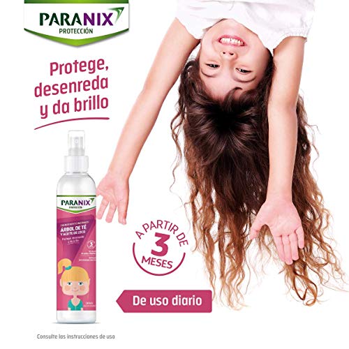 Paranix | Protección Árbol de Té Niña | Con Ingredientes Naturales | Arbol de Té y Aceite de Coco | Protege, Desenreda y da Brillo al Cabello | 250 ml