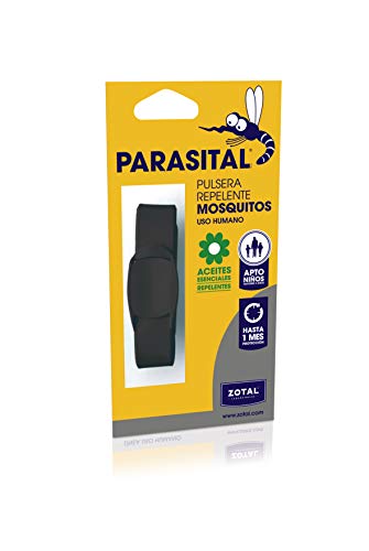 Parasital Pulsera Repelente de Mosquitos, Negro - 1 Unidad