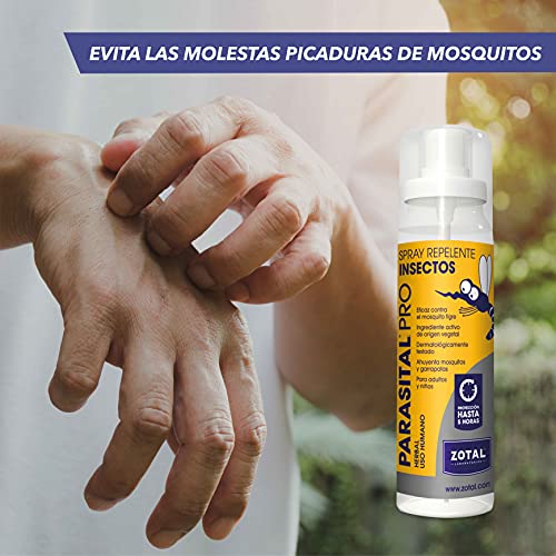 Parasital Spray Repelente de Mosquitos, Pack 2-Total 200ml Repelente Mosquitos Fuerte Protección y Olor Agradable para Niños y Adultos | Anti Mosquitos Exterior y Repelente Insectos Eficaz