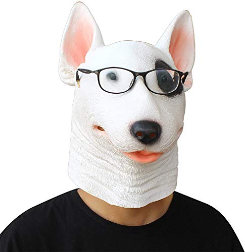 PartyCostume Máscara de Cabeza Humana de Fiesta de Traje Lujo de Halloween Bull Terrier