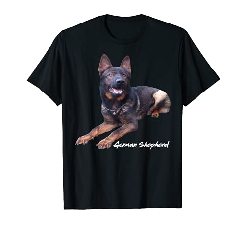 Pastor alemán con diseño de perro pastor alemán, gris, línea RDA Camiseta