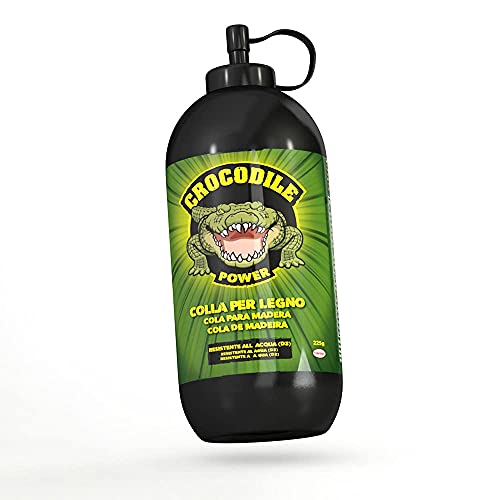 Pattex Crocodile Power Cola para madera, pegamento fuerte para madera para interiores y exteriores*, cola transparente al secar, cola resistente al agua, 1x225g