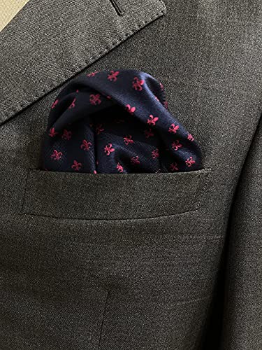 PB Pietro Baldini Pañuelo de bolsillo para hombre de 100% seda – Elegante pañuelo para traje o chaqueta – 25 x 25 cm, Blue Rubin, Talla única