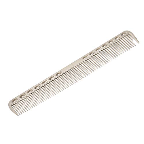 Peine de corte de pelo de aluminio Space Peine de acero inoxidable para corte de pelo para peluquería de salón(Silver)