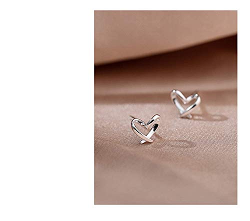 Pendientes de plata de ley 925 para mujer con forma de corazón aretes joyería regalo de moda para mujeres y niñas