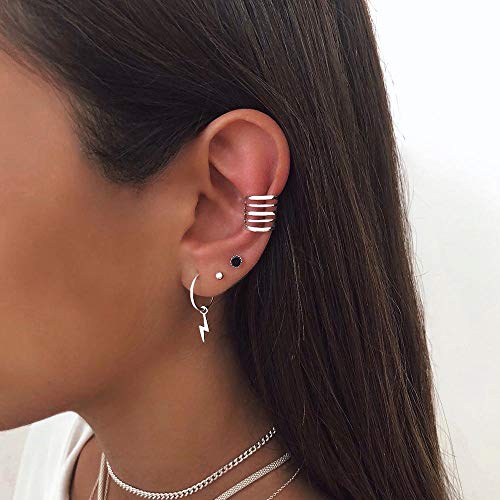 Pendientes Rayo Plata de Ley 925 - Pendientes Aros Plata con Rayo para Hombre y Mujer ideales para hacer un regalo original.