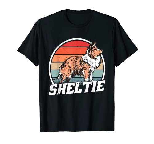 Perro pastor de Shetland; Retro; Vintage; Sheltie Camiseta