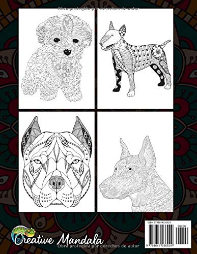 Perros Libro para Colorear con Mandalas: Libro de Colorear para Adultos con 50 Hermosos Perros Mandala. Dibujos para Colorear Antiestrés