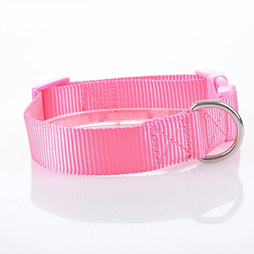 Pet Online Collar de perro perro grande color pet nylon collar, rosa, L: 25*37-60cm.