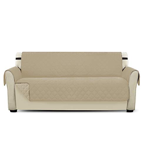 PETCUTE Lujo Cubre para Silla Fundas de Sofa Protector de sofá o sillón, Dos o Tres plazas Beige 3 plazas