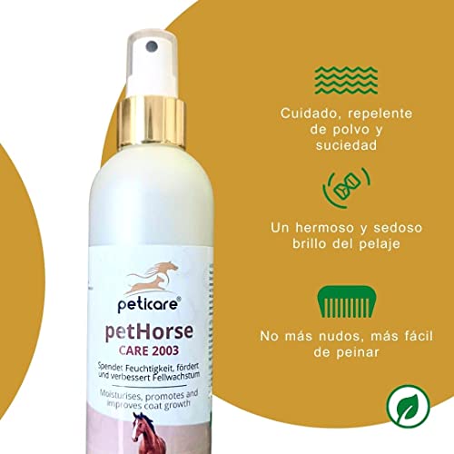 Peticare Cuidado del Pelaje de los Caballos - Crecimiento del Pelaje, Brillo Sedoso y Duradero, para la Suciedad, la desecación, favorece la Capa Superior, película Protectora - petHorse Care 2003