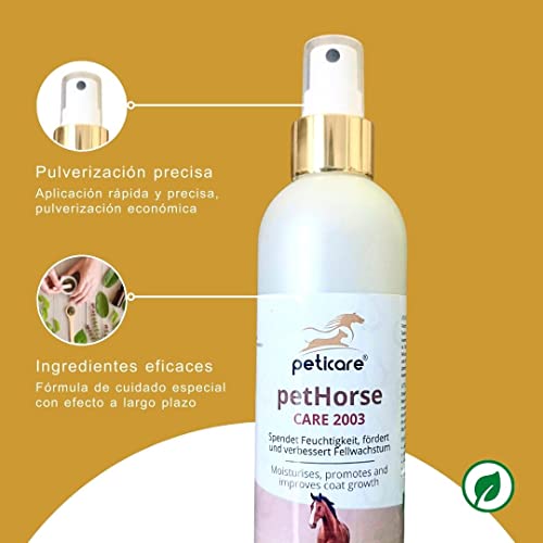 Peticare Cuidado del Pelaje de los Caballos - Crecimiento del Pelaje, Brillo Sedoso y Duradero, para la Suciedad, la desecación, favorece la Capa Superior, película Protectora - petHorse Care 2003