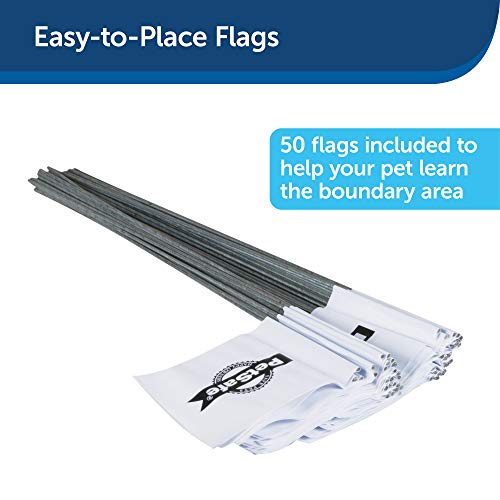 PetSafe - Kit de Extensión de Valla Antifuga para Perros, Complemento para Sistema Limitador de Zona con Cable In-Ground Fence, Carrete de 150 m de Alambre Amarillo Calibre 20 + 50 Banderas