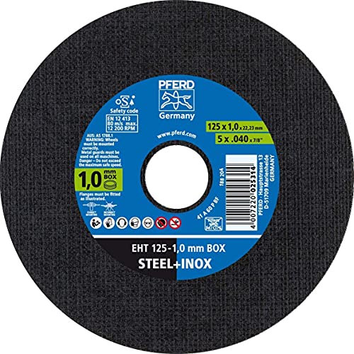 Pferd 69121041 - Disco de corte para amoladora angular (10 unidades, 125 x 1,0 mm)