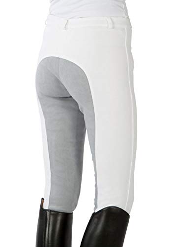 PFIFF - Pantalones de equitación con culera Gris Blanco Weiss Talla:42