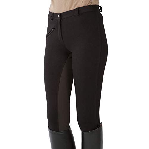 PFIFF - Pantalones de equitación con culera para Hombre Negro Schwarz-Braun Talla:54