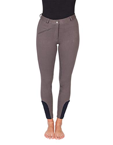 PFIFF Sanja - Pantalones de equitación con Agarre de Silicona para Mujer, Color Gris y Azul, Talla 44